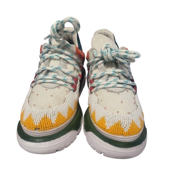 FARM RIO Multicolor Beaded Sneakers Shoes Womens Sz 9 Boho Tropical Brazil - Picture 3 of 9